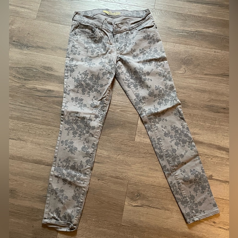 Vintage Floral Printed Old Navy Rockstar Jeans